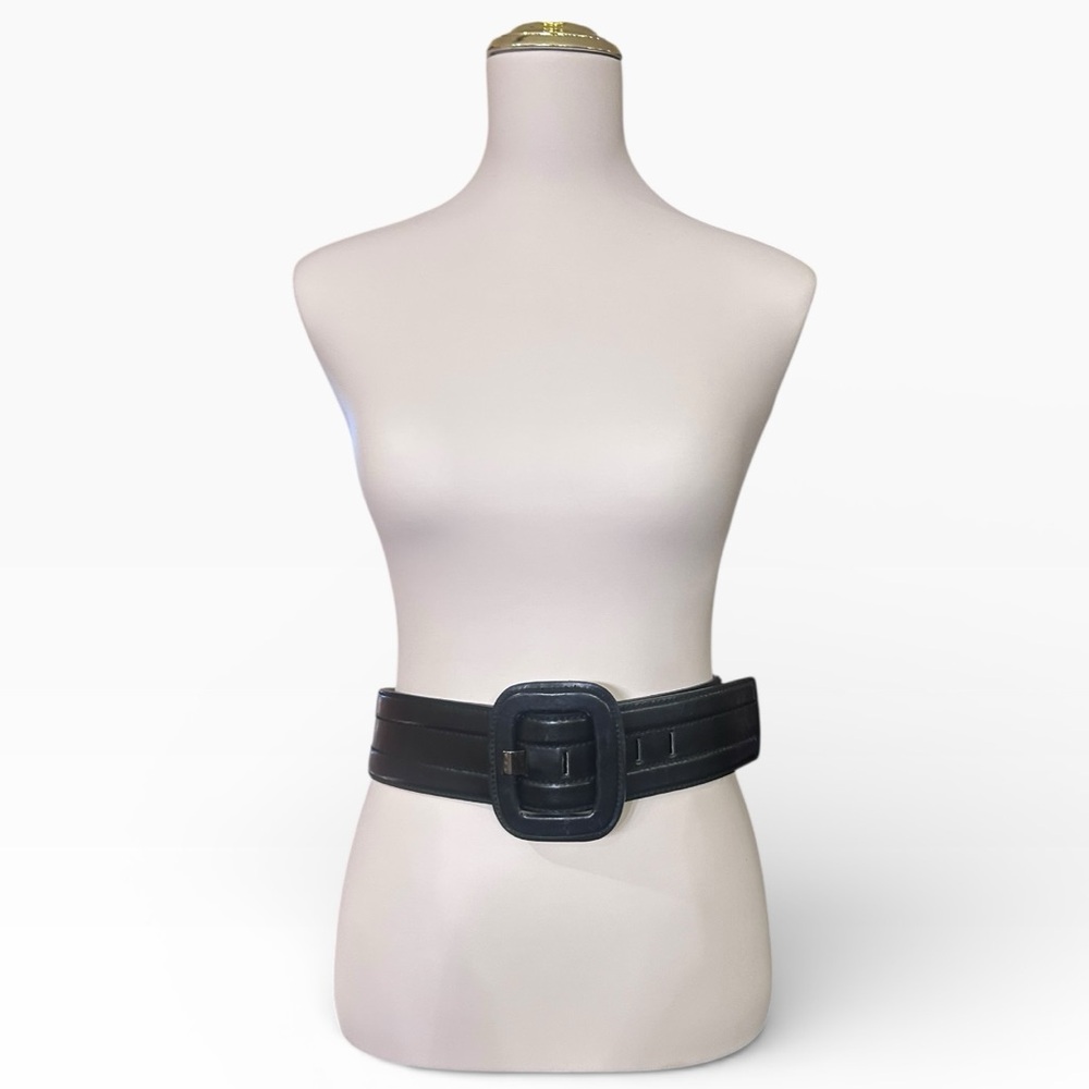 Antonio Melani Black Genuine Leather Wide Belt Women’s Size Medium - Picture 12 of 12